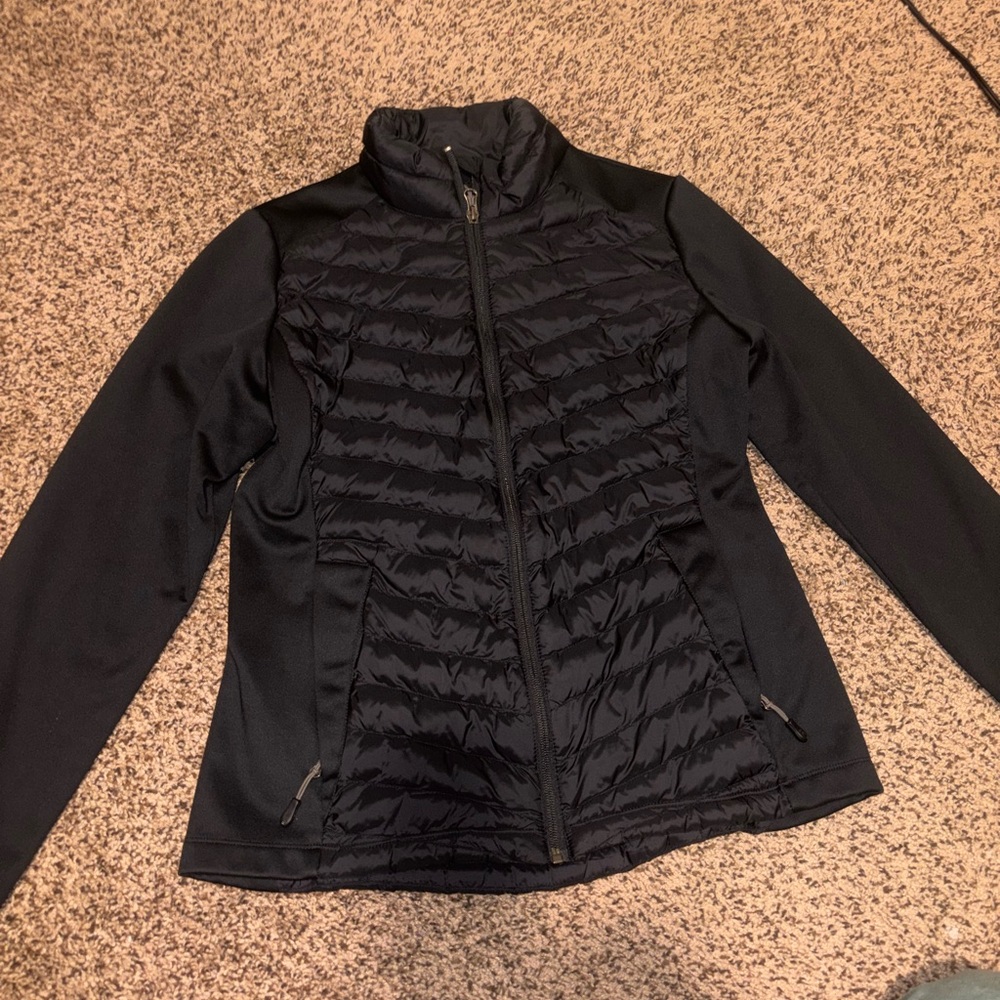 32 Degrees Heat Black Quilted Front Puffer Jacket